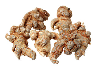 Notoginseng, Chinese traditional medicine on white background