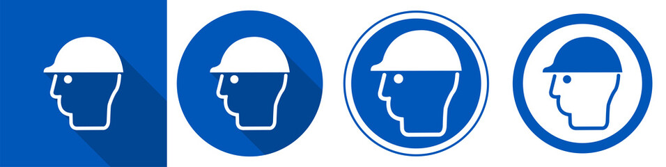 Wear Head Protection Symbol Sign Isolate on White Background,Vector Illustration