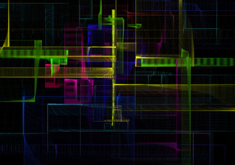 abstract industrial techno modern background on black background