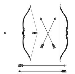 Bow and arrow, indian hunter weapon vector