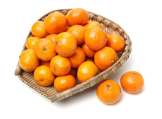 Orange fruit on the white background