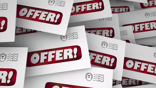Offer Special Deal Envelopes Direct Mail Pile 3d Animation