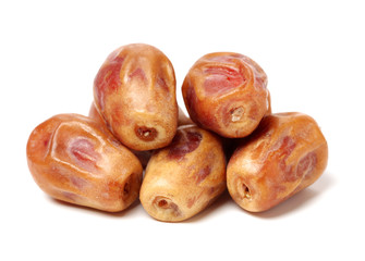 medjool dates on white background