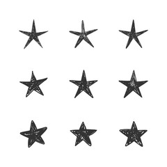 Star doodles. Hand drawn stars collection.