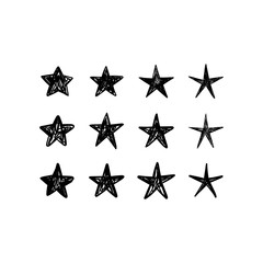 Star doodles. Hand drawn stars collection.