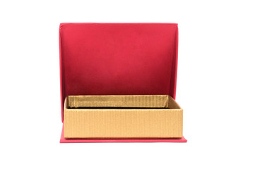 Red box for jewelry and gifts on a white background