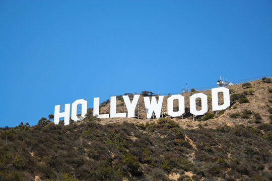 The world famous Hollywood sign in Los Angeles, California.