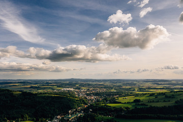 Fototapeta premium Aerial drone photography of giant mountains, Špindlerův Mlýn.