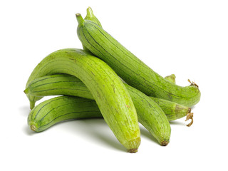 fresh loofah on the white background 