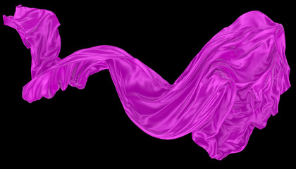 Abstract background of magenta wavy silk or satin. 3d rendering image.