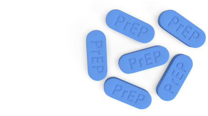  PrEP is HIV prevention pill for medical concept 3d rendering.