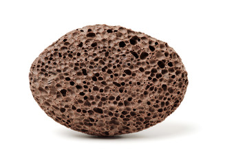 pumice foot shaped scrub tool isolated on white background 