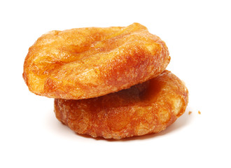 rice cracker on white background