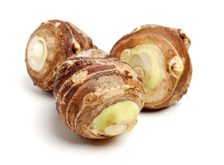 Taro on white background