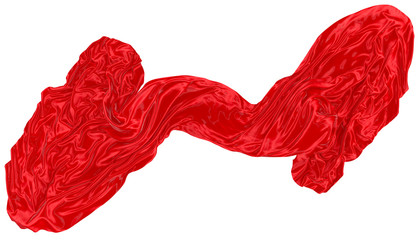 Abstract background of red wavy silk or satin. 3d rendering image.