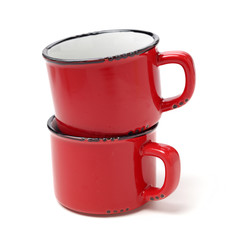 red cups on white background
