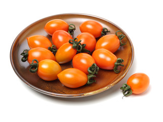 cherry tomatoes on white background 
