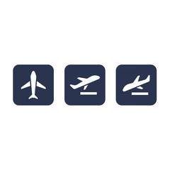 Airport departures and arrival icon symbol