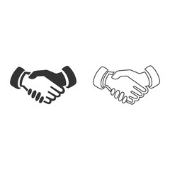 Business handshake line icon