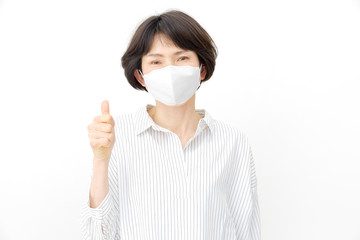 ミドル　女性　マスク　グッド