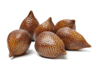 Salak or snake fruit on white background
