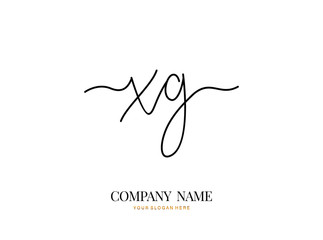 X G XG Initial handwriting logo design with circle. Beautyful design handwritten logo for fashion, team, wedding, luxury logo.