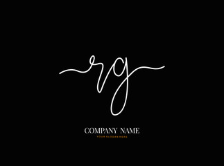 R G RG Initial handwriting logo design with circle. Beautyful design handwritten logo for fashion, team, wedding, luxury logo.