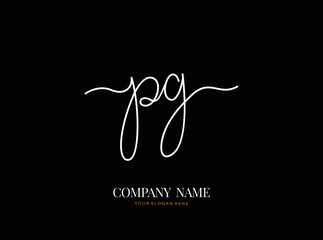 P G PG Initial handwriting logo design with circle. Beautyful design handwritten logo for fashion, team, wedding, luxury logo.