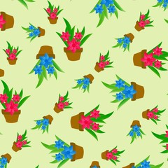 The Amazing of Colorful Flowers Character, Pattern Wallpaper 