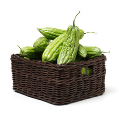 Bitter melon , Bitter gourd on white background