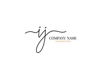 I J IJ Initial handwriting logo design with circle. Beautyful design handwritten logo for fashion, team, wedding, luxury logo.
