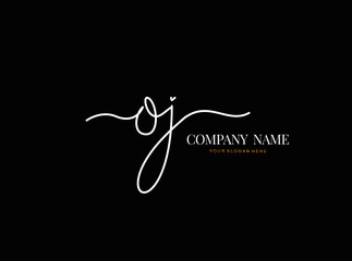 O J OJ Initial handwriting logo design with circle. Beautyful design handwritten logo for fashion, team, wedding, luxury logo.