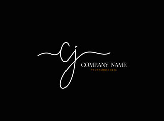 Fototapeta premium C J CJ Initial handwriting logo design with circle. Beautyful design handwritten logo for fashion, team, wedding, luxury logo.