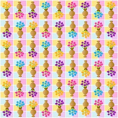The Amazing of Colorful Flowers Character, Pattern Wallpaper 