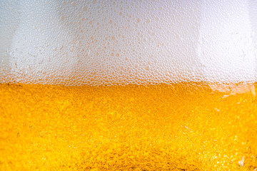 Beer glass closeup macro