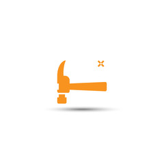 Hammer flat solid icon on isolated background