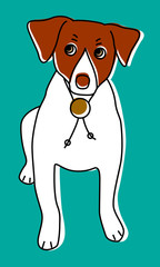 Illustration of a sitting dog (Jack Russell Terrier)