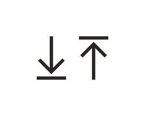 Fototapeta premium Upload and download icon symbol vector