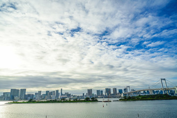 Fototapeta na wymiar お台場から見える東京都内の街並み