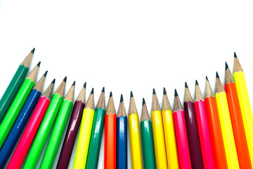 color pencils isolated on white background