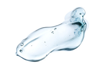 Cosmetic cream transparent gel serum texture with micro bubble on white background beauty concept