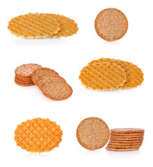 Crackers cereals,biscuits isolated on white background.