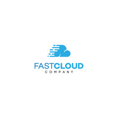 Fototapeta premium fast cloud logo design concept