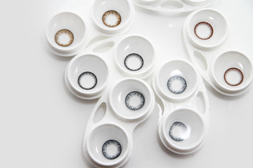 Macro shot of eye contact lens