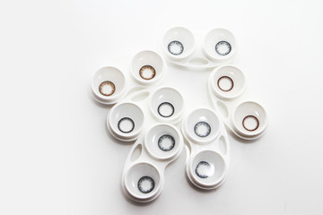 Macro shot of eye contact lens