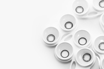 Macro shot of eye contact lens