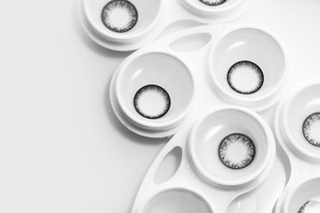 Macro shot of eye contact lens