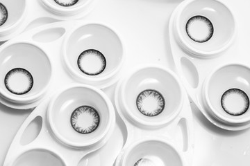 Macro shot of eye contact lens