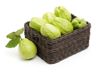 Pink guava isolated on white background