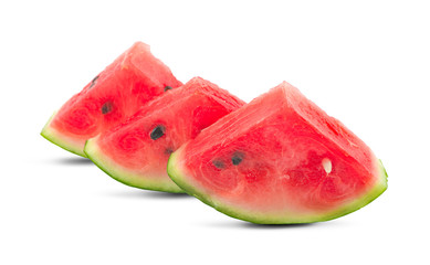 Sliced ripe watermelon isolated on white background